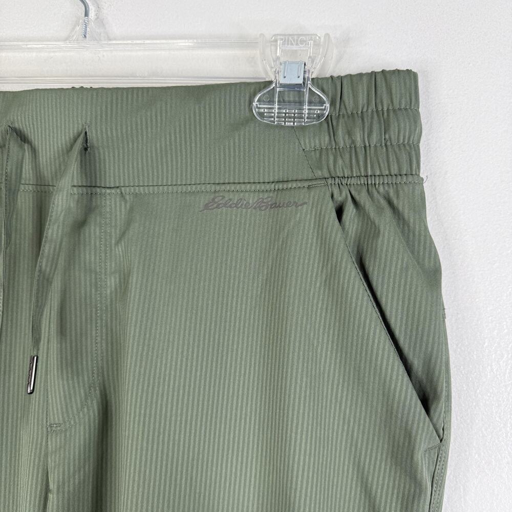 Eddie Bauer Green Jogger Pants Womens Medium Elastic Waist Stretch Hiking Travel